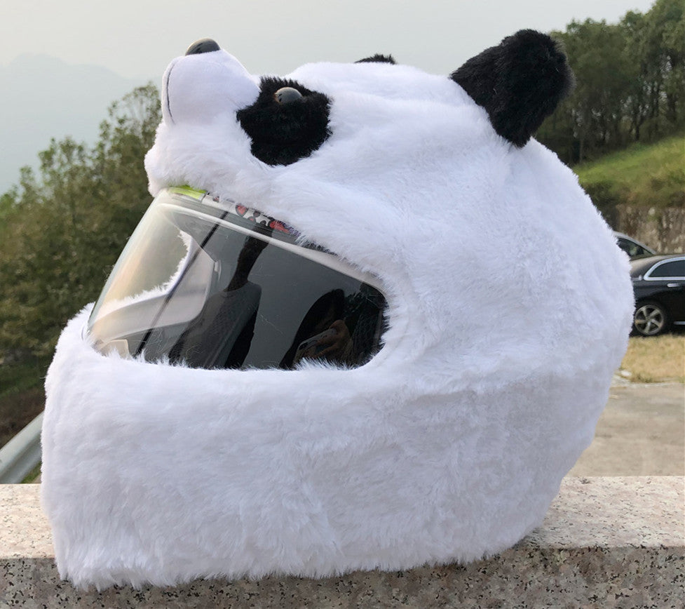 Helmet Protection Headgear  Full Helmet Cartoon Plush Panda Frog Puppy Unveiled Helmet