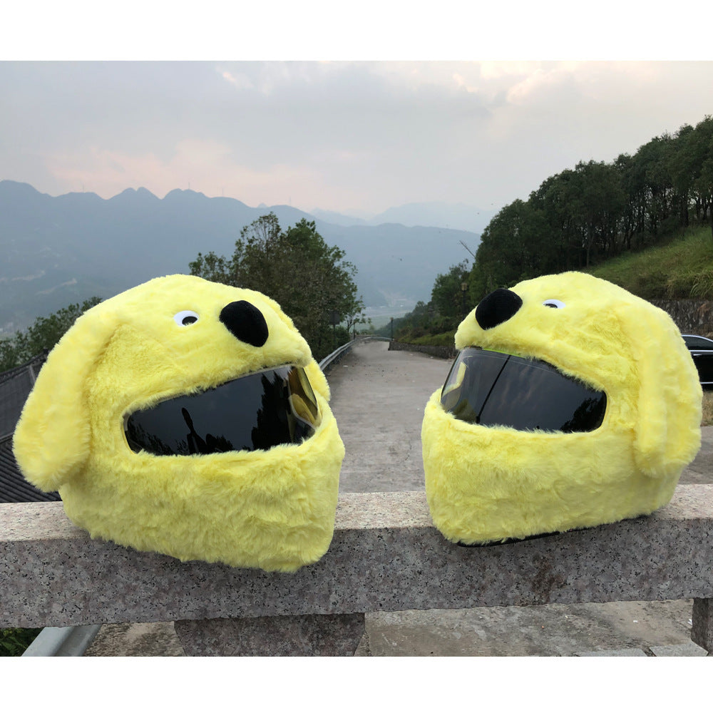 Helmet Protection Headgear  Full Helmet Cartoon Plush Panda Frog Puppy Unveiled Helmet