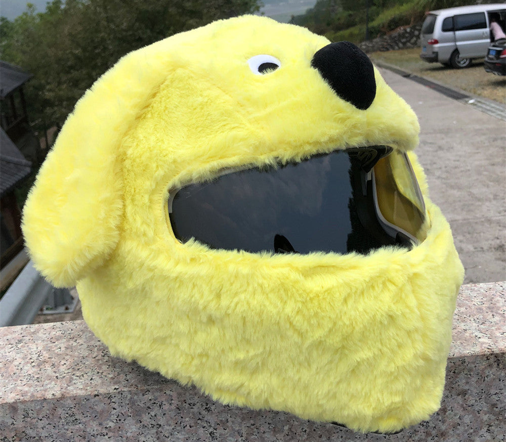 Helmet Protection Headgear  Full Helmet Cartoon Plush Panda Frog Puppy Unveiled Helmet