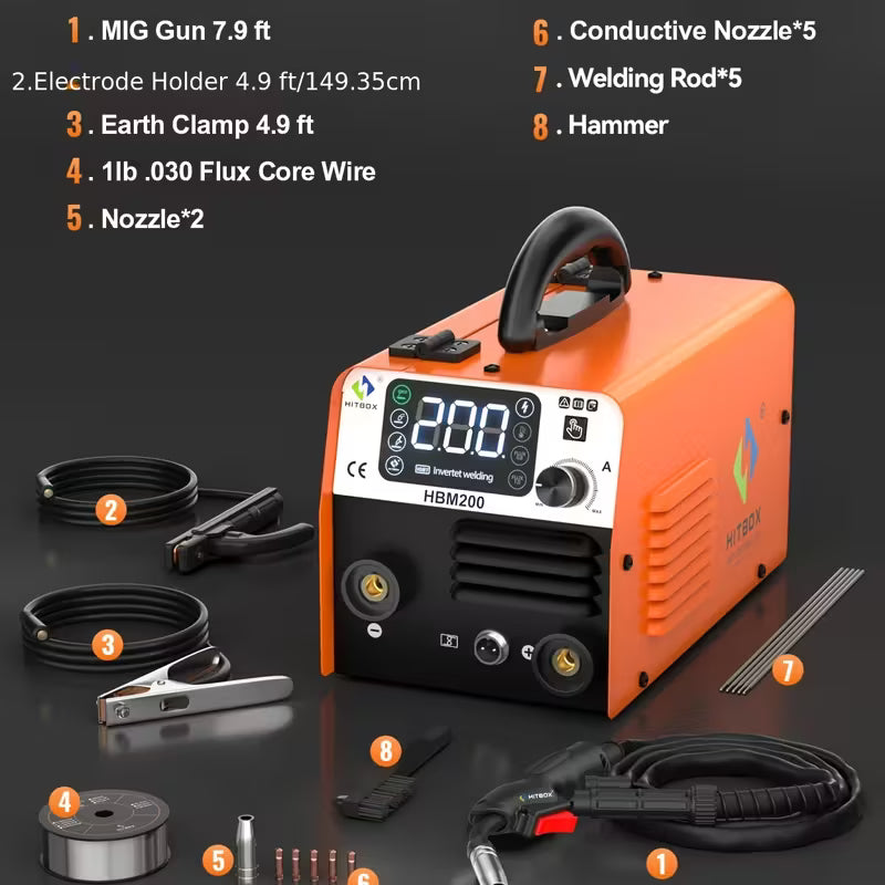 3 in 1 MIG welder: HITBOX HBM200
